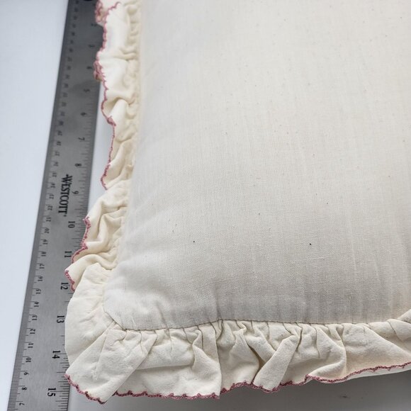 Vintage Quilted 90s 80s Throw Pillow Cottagecore Patchwork Design In Blue/Pink - Picture 5 of 13